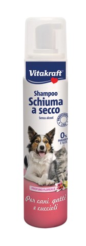 Vitakraft 111V shampoo schiuma a secco per cani e gatti 200 ml