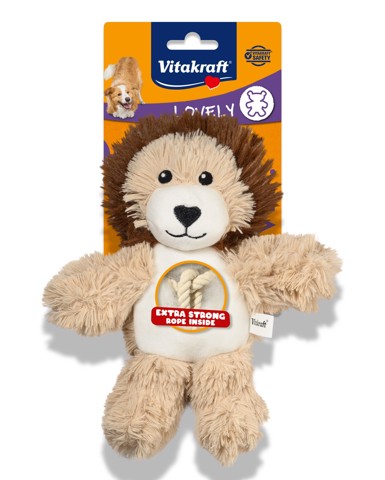 Vitakraft 41239 Leone in peluche con corda interna gioco per cani