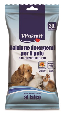 Vitakraft Salviette detergenti pelo per animali domestici 30 pezzi