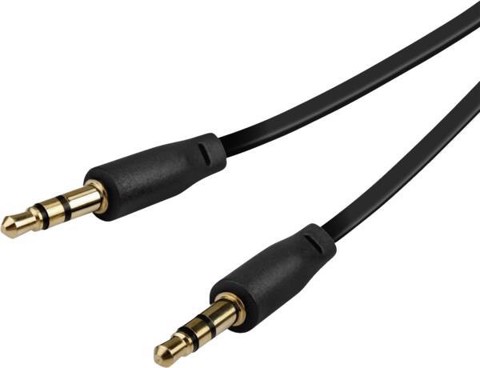 Vivanco VVAJACFLAT05MMGK cavo audio 0,5 m 3.5mm TRS Nero