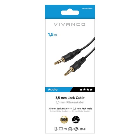 Vivanco VVAJACK15MMGK cavo audio 1,5 m 3.5mm Nero