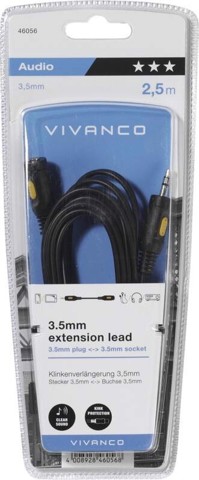 Vivanco VVAJACK25MFK cavo audio 2,5 m 3.5mm Nero