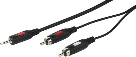 Vivanco VVAJACK2RCA25MMK cavo audio 2,5 m 2 x RCA 3.5mm Nero