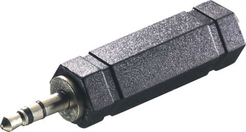 Vivanco VVAJACK63F35M adattatore per inversione del genere dei cavi 3.5 mm 6.35 mm Nero