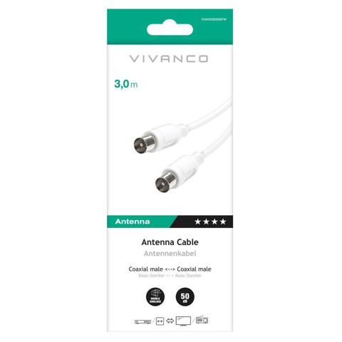Vivanco VVAN5DB30MFW cavo coassiale 3 m Tipo F Bianco