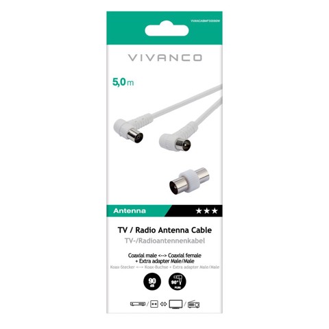 Vivanco VVANCABMF50090W cavo coassiale 5 m Tipo F