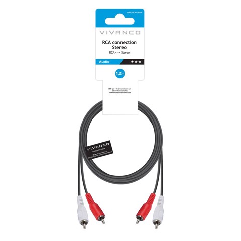 Vivanco VVAX2RCA12MMK cavo audio 1,2 m 2 x RCA Nero