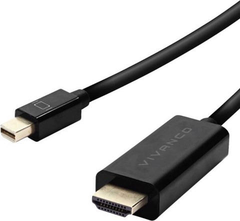 Vivanco VVITMINDYPHDMI180K cavo e adattatore video 1,8 m Mini DisplayPort HDMI Nero