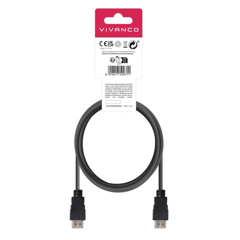 Vivanco VVVXHDMI25MMGK cavo HDMI 2,5 m HDMI tipo A (Standard) Nero