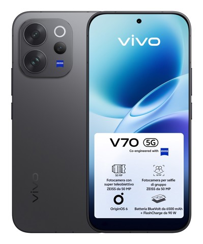 VIVO V70 16,7 cm (6.59") Doppia SIM Android 16.0 5G 8 GB 512 GB 6500 mAh Nero