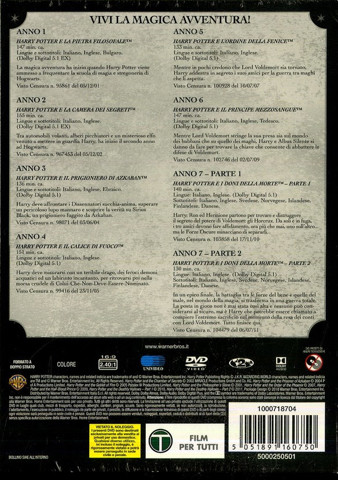 Warner Bros Harry Potter Collezione completa (8 DVD) 2D Inglese, ITA