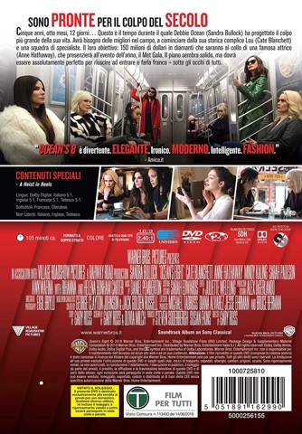 Warner Home Video Ocean’s 8 DVD Tedesca, Inglese, Francese, ITA