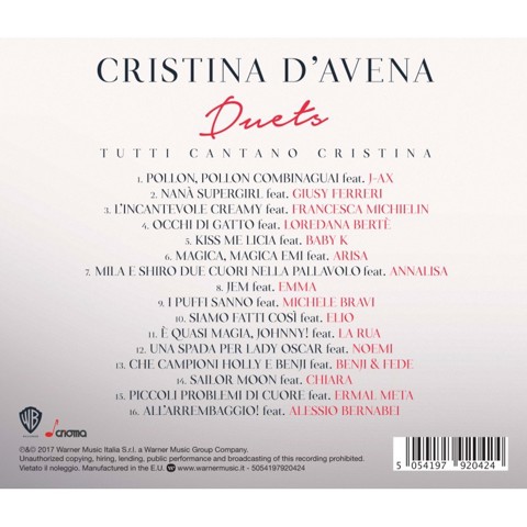Warner Music Cristina D'Avena - Duets. Tutti Cantano Cristina, CD Pop