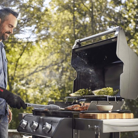 Weber Spirit E-315 GBS Barbecue Carrello GPL Nero, Stainless steel 9380 W