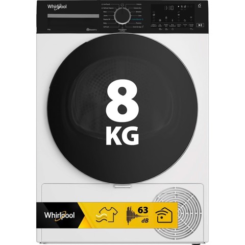 Whirlpool C WD 84M WBS IT, Capacità 8kg, classe C, colore White, Display digitale XL, Wi-Fi, IronTouch