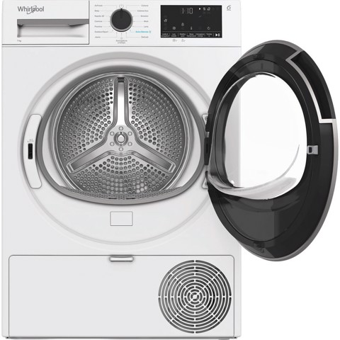 Whirlpool C WD R47M WBS IT, Capacità 7kg, classe C, colore White, Display digitale XL, porta nera, Slim | Profondità mobile: 46 cm, Wi-Fi