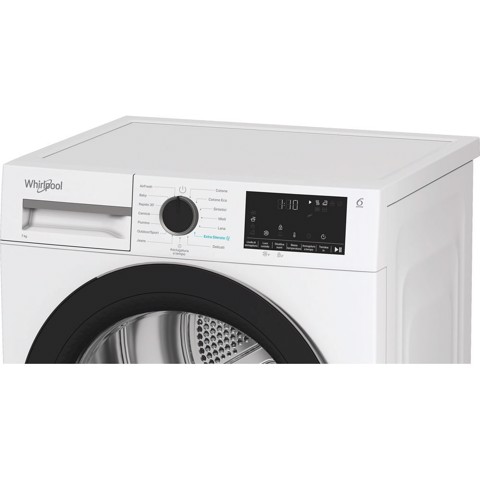 Whirlpool C WD R47M WBS IT, Capacità 7kg, classe C, colore White, Display digitale XL, porta nera, Slim | Profondità mobile: 46 cm, Wi-Fi