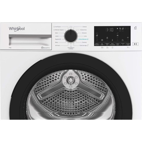 Whirlpool C WD R48M WBS IT, Capacità 8kg, classe C, colore White, Display digitale XL, Wi-Fi, IronTouch