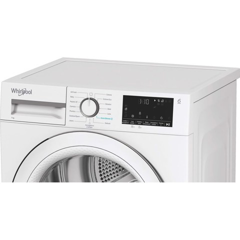 Whirlpool C WSD 74M WWS IT, Capacità 7kg, classe C, colore White, Display digitale XL, porta bianca, Slim | Profondità mobile: 46 cm, Wi-Fi