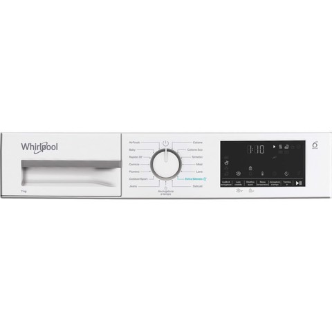 Whirlpool C WSD 74M WWS IT, Capacità 7kg, classe C, colore White, Display digitale XL, porta bianca, Slim | Profondità mobile: 46 cm, Wi-Fi