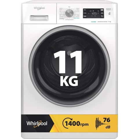 Whirlpool FFB 1148 BSV IT Lavatrice 11kg, 100% DI FRESCHEZZA, ANCHE SE DIMENTICHI IL BUCATO, classe A-20%, colore bianco, 1400 giri, vapore