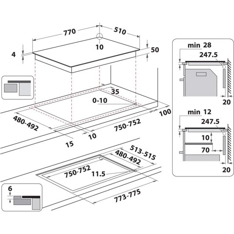 Whirlpool Piano cottura a induzione in vetroceramica - WL S2177 CPNE Made in Italy