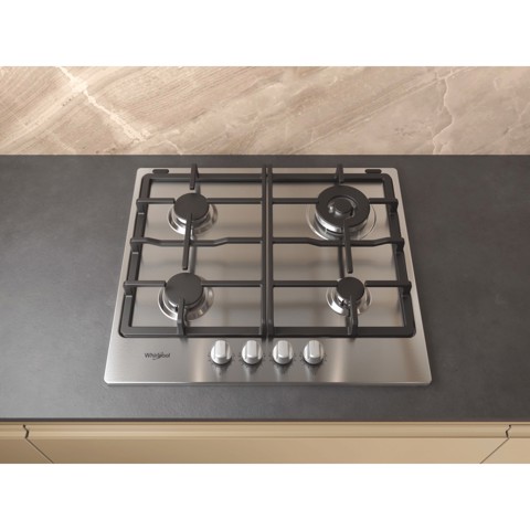 Whirlpool TGML 661 IX R Acciaio inossidabile Da incasso 58 cm Gas 4 Fornello(i)