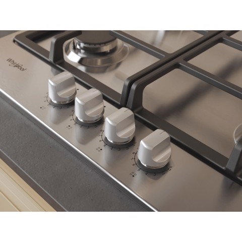 Whirlpool TGML 661 IX R Acciaio inossidabile Da incasso 58 cm Gas 4 Fornello(i)