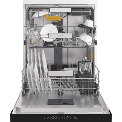 Whirlpool W8F HS61X, Lavastoviglie MaxiSpace 60cm, classe A, 15 coperti, 41dBA, Inox