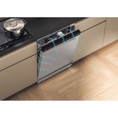 Whirlpool W8F HS61X, Lavastoviglie MaxiSpace 60cm, classe A, 15 coperti, 41dBA, Inox