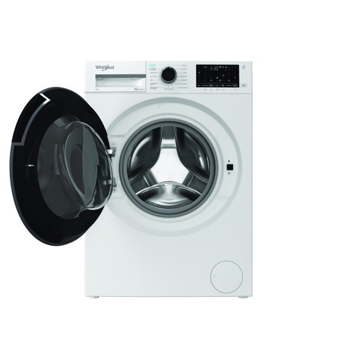 Whirlpool WAM R949WB IT, 9kg, classe A -30%, Bianco, Inverter, 1400 giri, Display digitale XL, vapore, porta nera, Wi-Fi