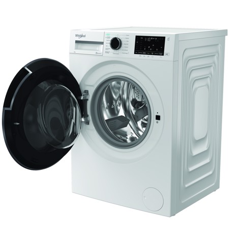 Whirlpool WAM R949WB IT, 9kg, classe A -30%, Bianco, Inverter, 1400 giri, Display digitale XL, vapore, porta nera, Wi-Fi