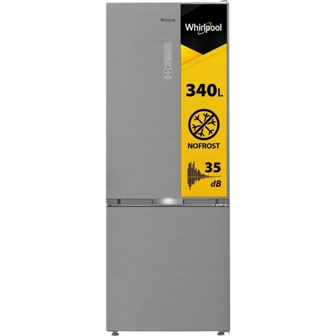 Whirlpool WHK2 6494 X6E Frigorifero combinato a libera installazione, Dual No Frost, 70 cm, classe C, Pearl Inox, 39db, h 192 cm