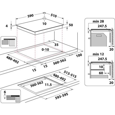 Whirlpool WL B8160 NE Nero Da incasso 59 cm Piano cottura a induzione 4 Fornello(i)