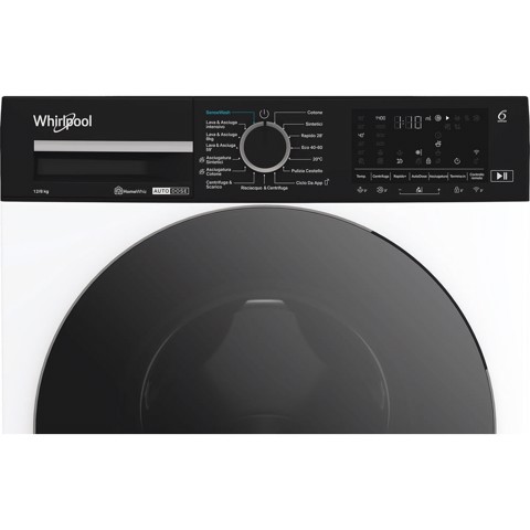 Whirlpool WPD 2836W ADS IT WASHER/DRYER, Capacità 12kg+8kg, classe D|A-10%, colore bianco, Autodose, vapore, porta nera, Wi-Fi