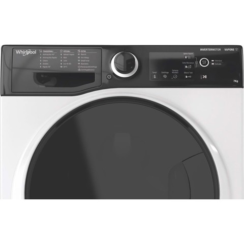 Whirlpool WSB 726 D IT, 7kg, classe A, colore Bianco, Inverter, 1200 giri, Display digitale XL, porta dark screen, Vapore