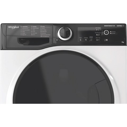 Whirlpool WSB 726 D IT, 7kg, classe A, colore Bianco, Inverter, 1200 giri, Display digitale XL, porta dark screen, Vapore