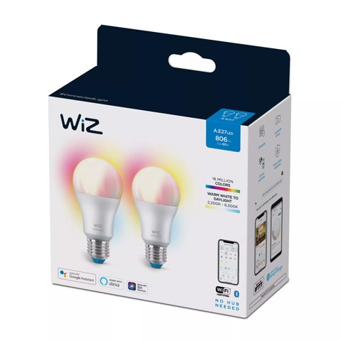 WiZ Lampadina 8 W (Eq. 60 W) A60 E27 x2