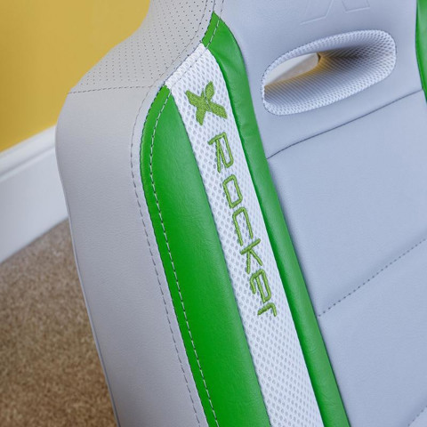 X Rocker Shadow 2.0 Sedia da gioco per console Seduta imbottita Verde, Bianco