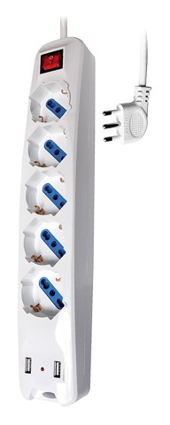 XD Enjoy Ciabatta Multipresa Bipasso/Schuko 7 In 1