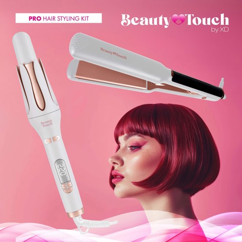 XD Enjoy Kit Piastra per Capelli e Ferro Arricciacapelli - Beauty Touch by XD