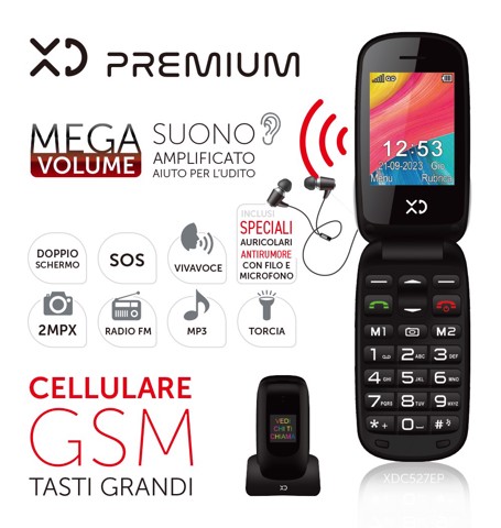 XD Enjoy Senior Phone Premium - Cellulare GSM Tasti Grandi XDC527EP