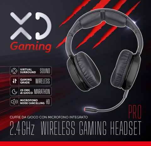 XD Enjoy XDART2411 cuffia e auricolare Cuffie Con cavo e senza cavo A Padiglione Giocare Nero, Rosso