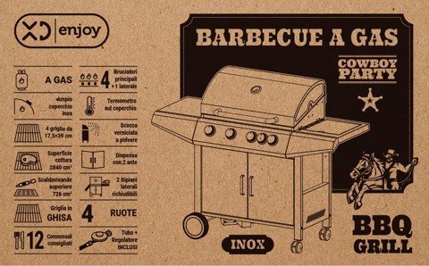 XD Enjoy XDBBQ440 barbecue per l'aperto e bistecchiera Carrello propano/butano Acciaio inox 15750 W