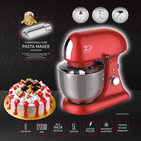 XD Premium XDBOW305RED sbattitore Frullatore da tavolo 1200 W Rosso