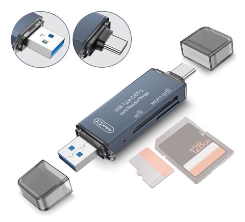 XD Enjoy XDC311 lettore di schede USB 3.0 Type-A/Type-C Grigio