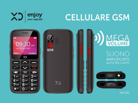 XD Enjoy XDC332 cellulare 5,87 cm (2.31") Nero Telefono per anziani