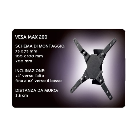 XD Enjoy XDCIM20T Supporto TV a parete 94 cm (37") Nero