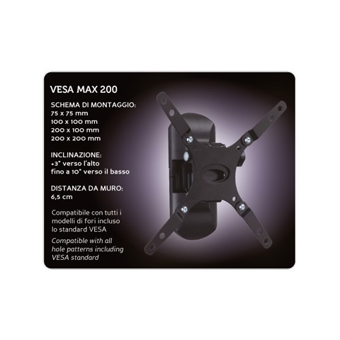 XD Enjoy XDCIM2343T Supporto TV a parete 101,6 cm (40") Nero