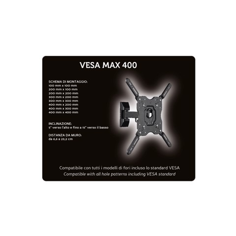 XD Enjoy XDCIM41S Supporto TV a parete 139,7 cm (55") Nero